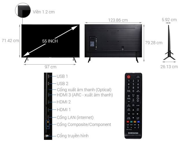 Smart TV Samsung 55 Inch 55NU7100 thông tin cơ bản