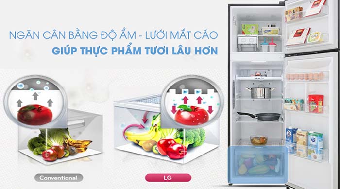 Tủ lạnh LG 255 lít inverter GN-M255BL
