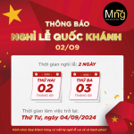 Thông báo nghỉ lễ Quốc khánh 02-9-2024