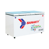 Tủ đông 2 chế độ 280 lít inveretr  Sanaky  cánh kính cường lực xanh Inverter VH-3699W4KD