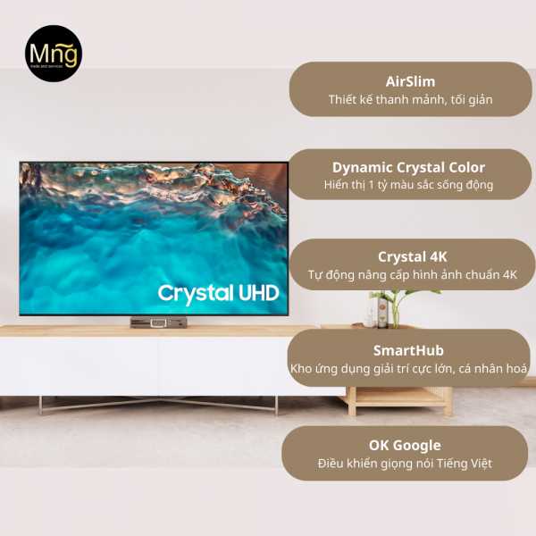 Smart Tivi Samsung 4k 50 Inch Ua50bu8000 Crystal Uhd