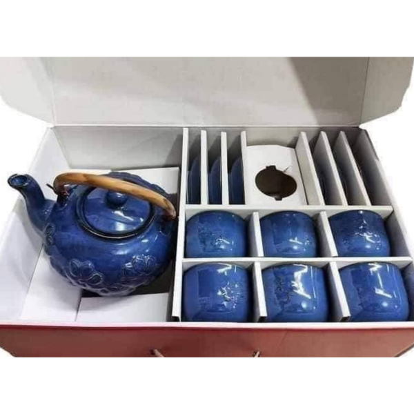 Bộ ấm trà hoa văn chạm nổi TP003
