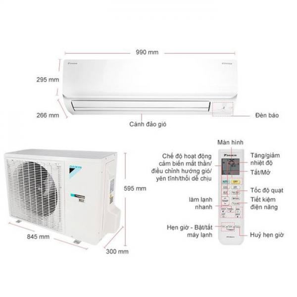 Điều hòa Daikin FTHF50VVMV- 2 chiều invereter 18000BTU