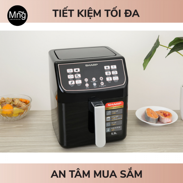 Nồi chiên không dầu Sharp KF-AF55EV-BK 5.2 lít
