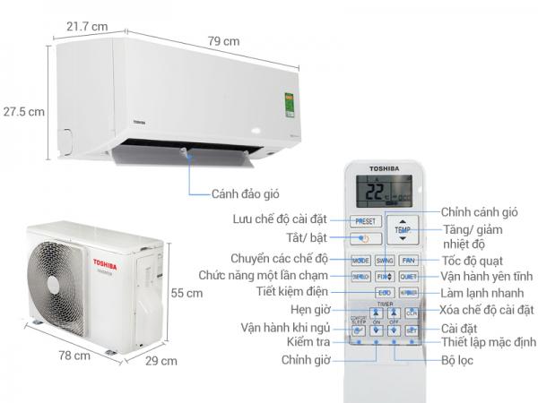 Điều hòa Toshiba 2 chiều Inverter RAS-H13S3KV-V
