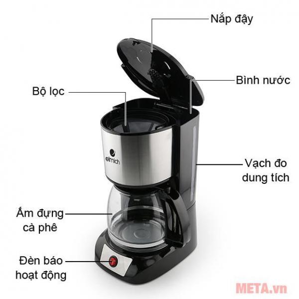 Máy pha cà phê Elmich bình thuỷ tinh 4023511