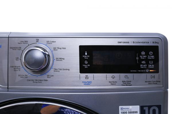 Máy giặt Electrolux 9.5 kg inverter lồng ngang EWF12935S - xám bạc