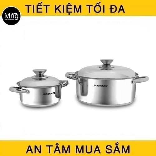 Bộ nồi inox 3 đáy Sunhouse SH332