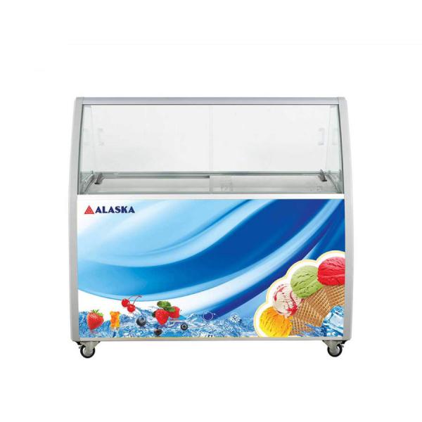 Tủ kem kính cong 12 khay inverter Alaska ISG-12