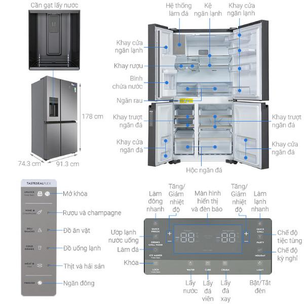 Tủ lạnh Electrolux Inverter 680 lít EQE6879A-B