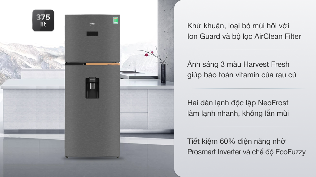 Tủ lạnh Beko Inverter RDNT401E50VZDK
