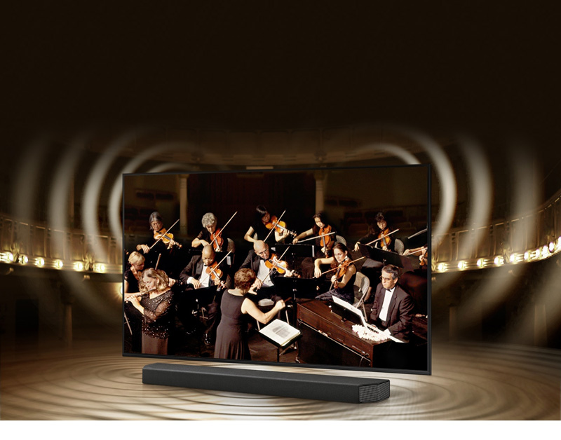 Công nghệ Q-Symphony của Tivi Samsung 65AU7700