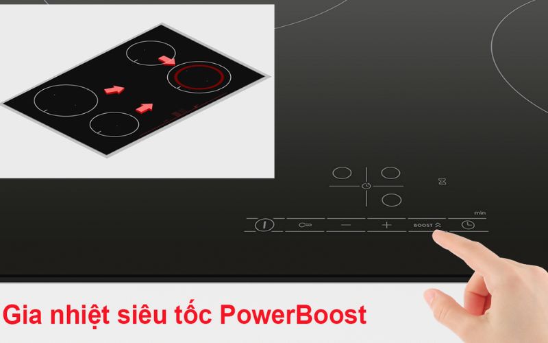  Chức năng Power Boost rút ngắn 50% thời gian nấu nướng