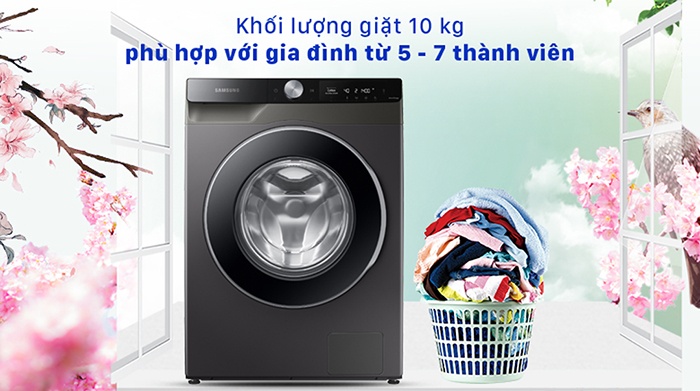 Máy giặt lồng ngang Samsung AI Inverter 10KG WW10T634DLX/SV 
