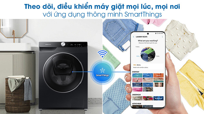 Máy giặt lồng ngang Samsung AI 12KG WW12TP94DSB/SV