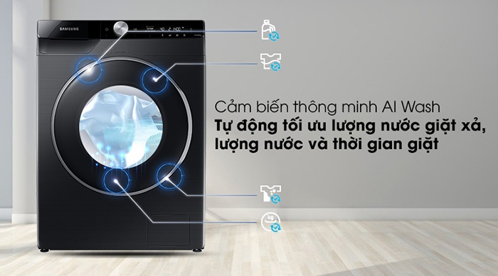 Máy giặt lồng ngang Samsung AI Inverter 9KG WW90TP44DSB/SV