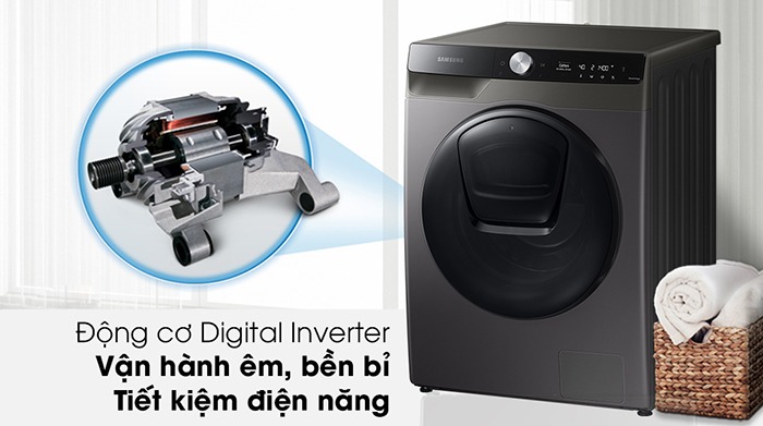 Máy giặt sấy Samsung AI 9KG WD95T754DBX/SV