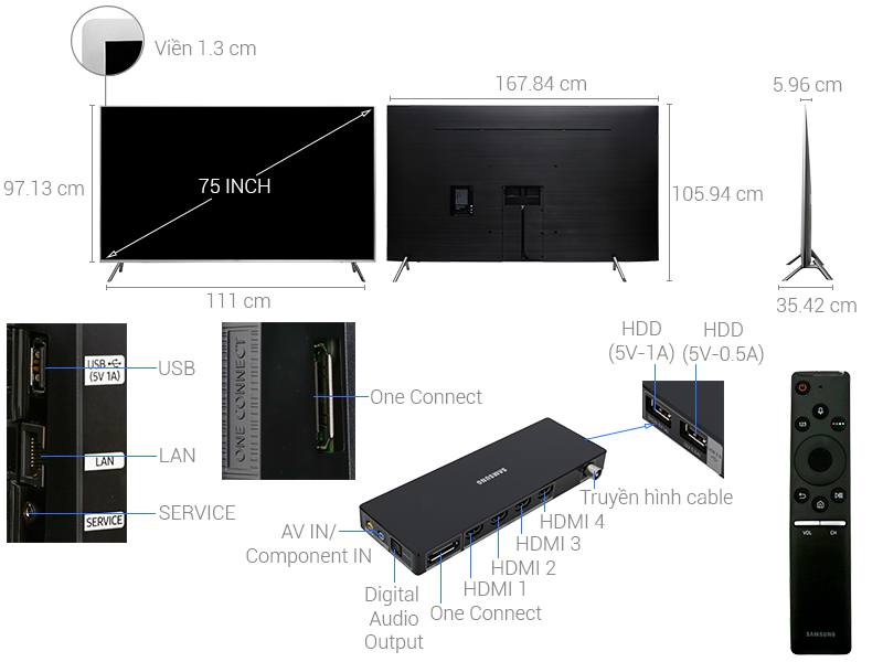 Smart Tivi Samsung UHD 4K 75 inch UA75AU7000KXXV