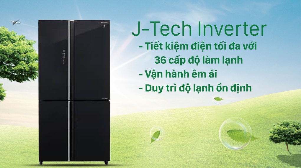 Tủ lạnh Sharp Inverter 525L 4 cửa SJ-FXP600VG-BK