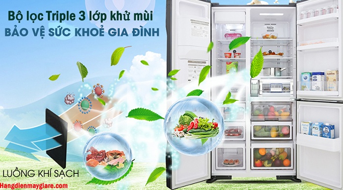 Tủ lạnh Side by Side Hitachi Inverter 569 Lít R-MY800GVGV0