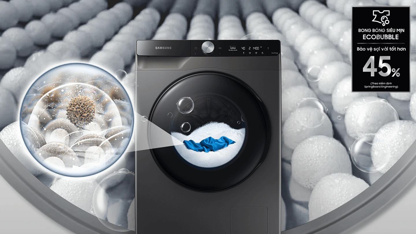 Máy giặt lồng ngang Samsung AI Inverter 9Kg WW90TP54DSB/SV