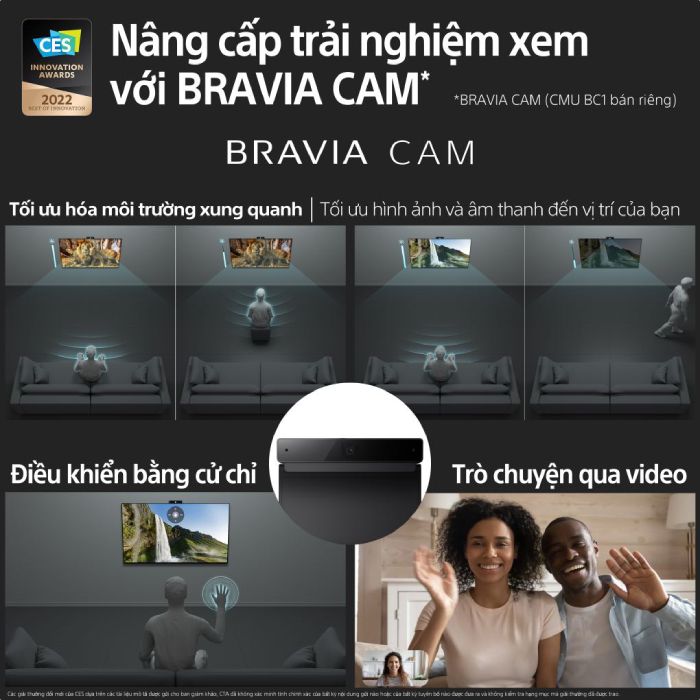 Cảm biến Bravia cam giúp việc tối ưu hóa hình ảnh, âm thanh và trò chuyện qua video trở nên dễ dàng hơn rất nhiều