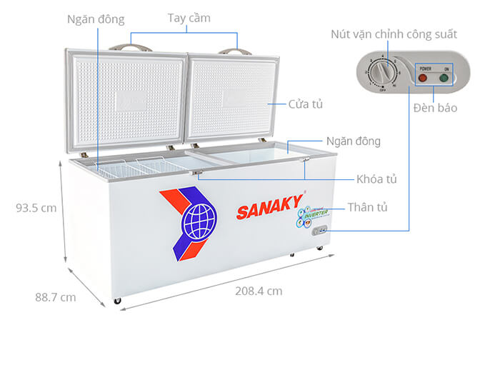 Tủ đông Sanaky 800 lít inverter VH-8699HY3