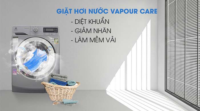 Máy giặt Electrolux 9kg inverter lồng ngang EWF12938S giặt hơi nước