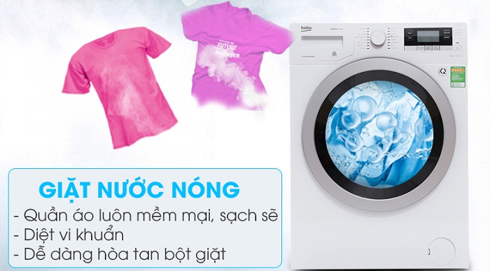 Máy giặt Beko giặt nước nóng 8 KG WTV 8634 XS0