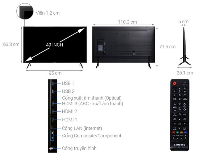 Tivi Samsung Smart 4K HDR 49 inch 49NU7100 chính hãng, giá rẻ