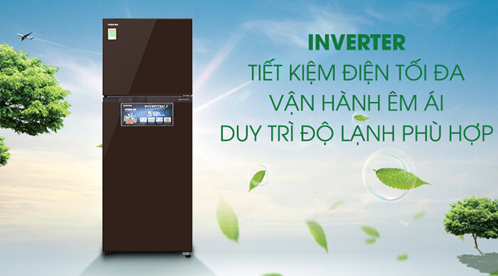 Tủ lạnh Toshiba 305 Lít inverter GR-AG36VUBZ/XB (gương nâu) tiết kiệm điện