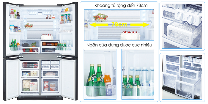 Tủ lạnh Sharp 626 Lít SBS J-Tech Inverter SJ-FX631V-SL