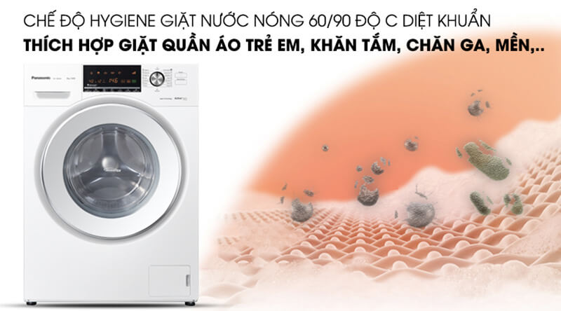 Máy giặt Panasonic inverter 8.0 kg NA-128VG6WV2 nước nóng