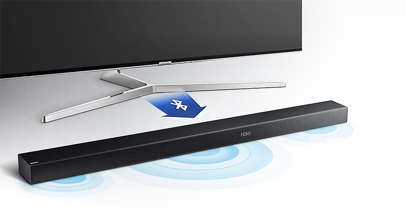 Loa thanh soundbar Samsung 2.1 150W HW-K350 kết nối với tivi