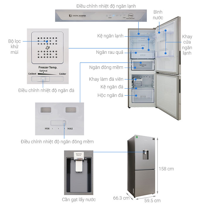 sản phẩm Tủ lạnh Samsung 276 lít Inverter RB27N4170S8/SV