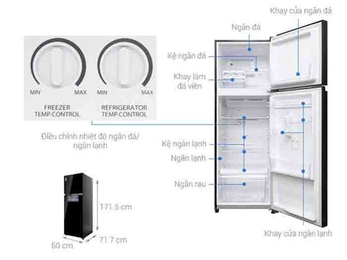 Tủ lạnh Toshiba 330 lít inverter GR-AG39VUBZ XK1 thiết kế