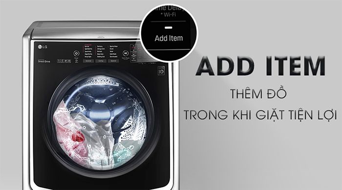 Máy giặt sấy LG Inverter 21 kg F2721HTTV thêm đồ trong khi giặt