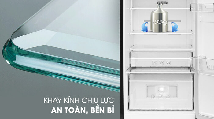 Tủ lạnh Beko 270 lít inverter RDNT270I50VWB chịu lực