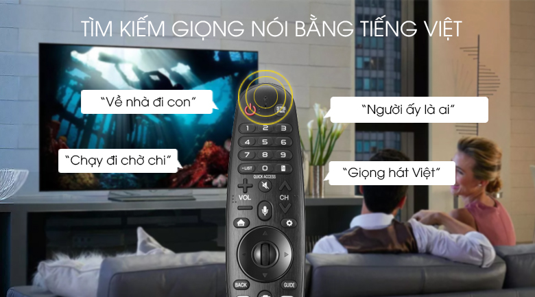 Tìm kiếm bằng giọng nói trên Tivi LG 4K 49 inch 49UM7400PTA