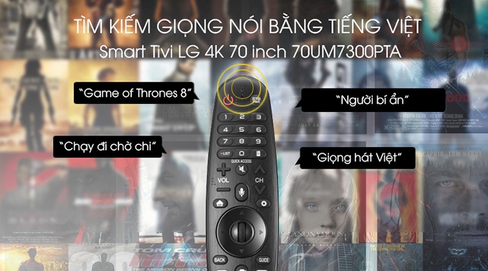 Tivi LG Smart 4K HDR 70 inch 70UM7300PTA tìm kiếm bằng giọng nói