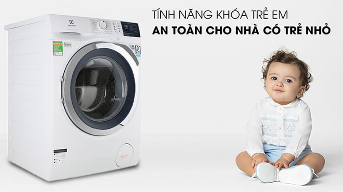 Máy giặt Electrolux 10 kg lồng ngang EWF1024BDWA khoá trẻ em