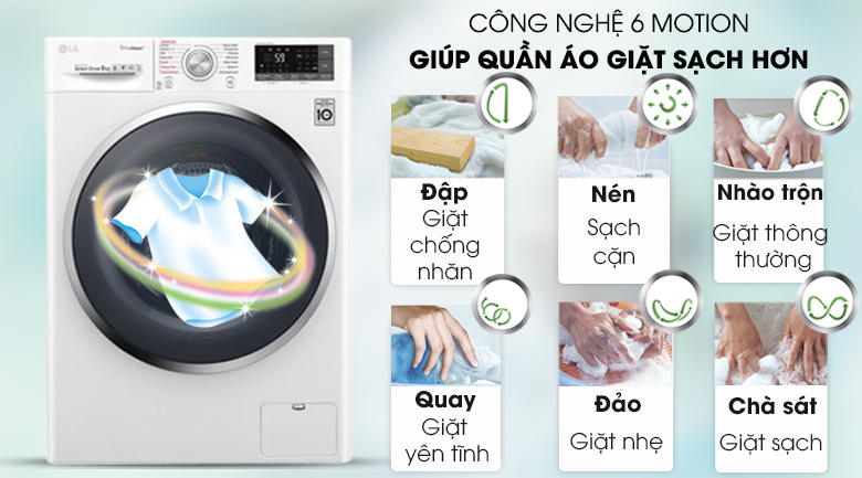 Máy giặt LG Inverter 9 kg FC1409S4W giá rẻ