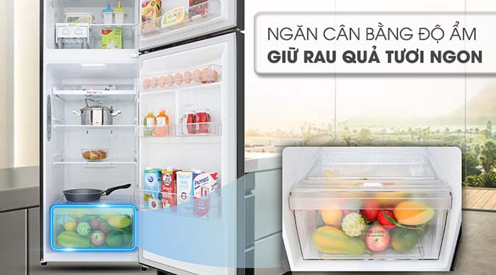 Tủ lạnh LG 315 lít inverter GN-M315BL cân bằng độ ẩm