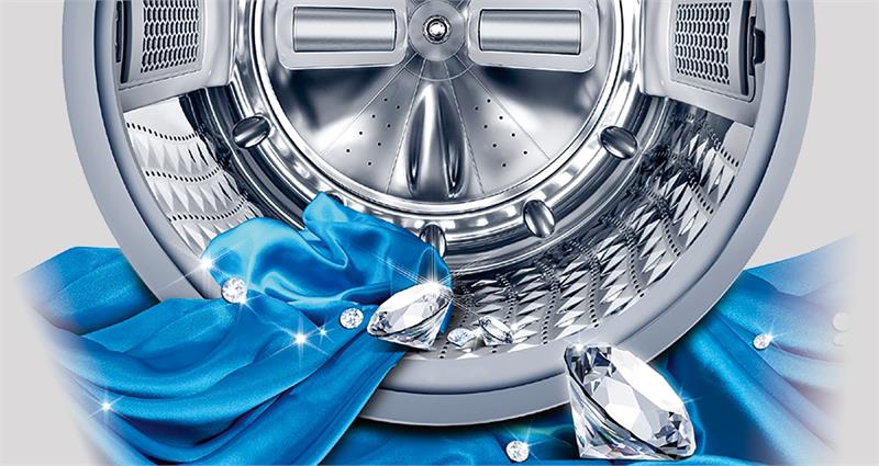 Máy giặt 9 Kg Samsung WW90J54E0BX/SV hơi nước lồng kim cương