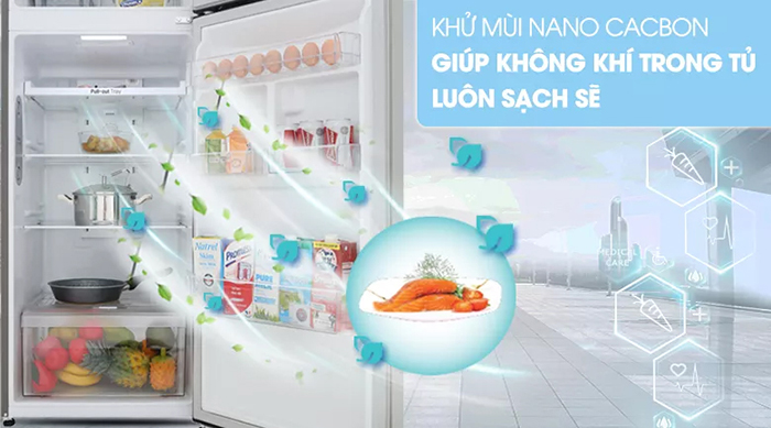 Tủ lạnh LG 471 lít inverter GN-D440BLA khử mùi