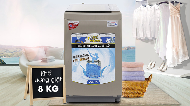 Máy giặt Aqua lồng nghiêng 8 kg AQW-U800BT (N)