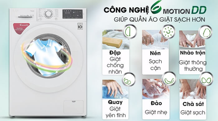 Máy giặt LG Inverter 8 kg FC1408S5W giặt sạch