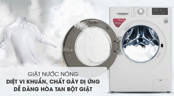 Máy giặt LG Inverter 8 kg FC1408S5W diệt vi khuẩn
