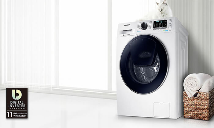 Máy giặt Samsung 9 kg lồng ngang WW90K54E0UW động cơ bền bỉ