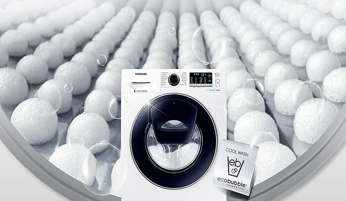Máy giặt Samsung 9 kg lồng ngang WW90K54E0UW công nghệ xà phòng